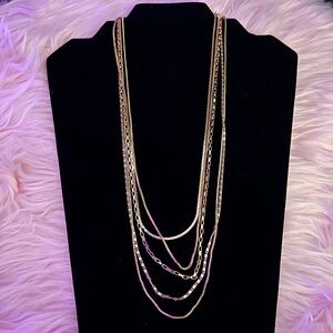 Gold Multi-Layer Chain Necklace for Women
